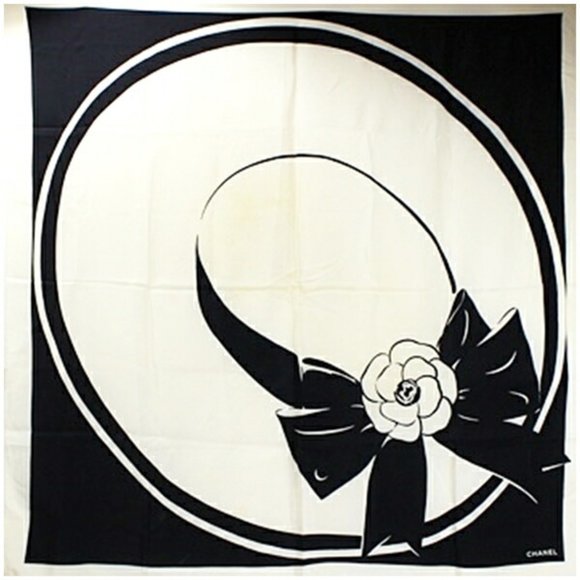 Chanel Black Silk scarf - Picture 1 of 10